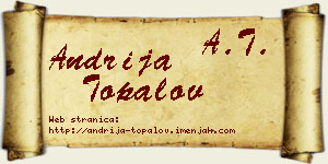 Andrija Topalov vizit kartica